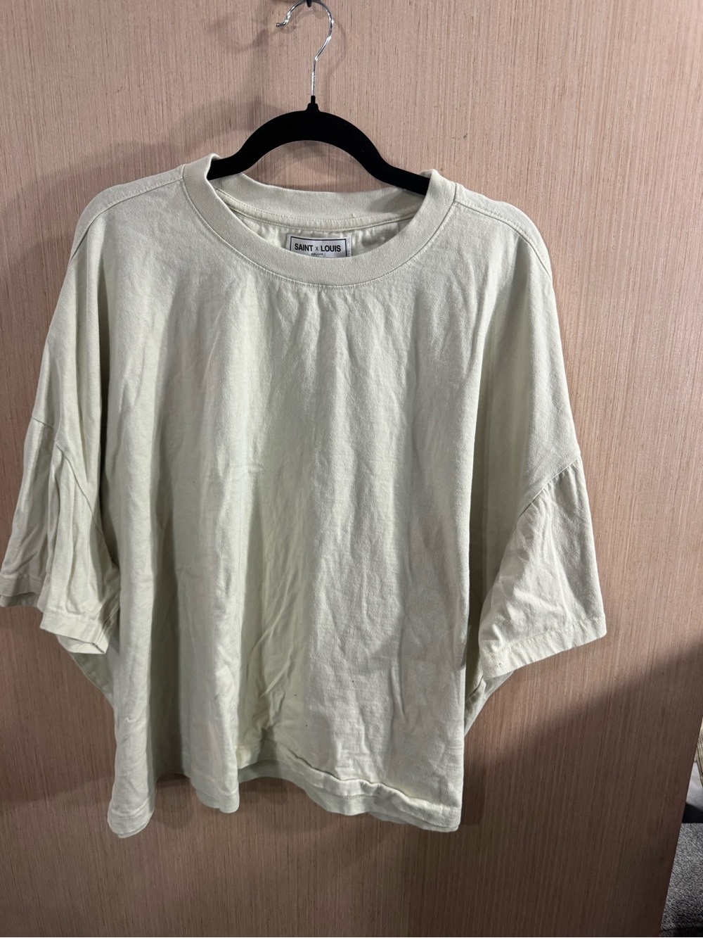 Saint X Louis Collab Beige Cotton Crewneck Boxy Shirt Size 3X